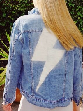 Custom Lightning Bolt Denim Jacket ⚡️ Hand-Painted | Bay Rascal Drop